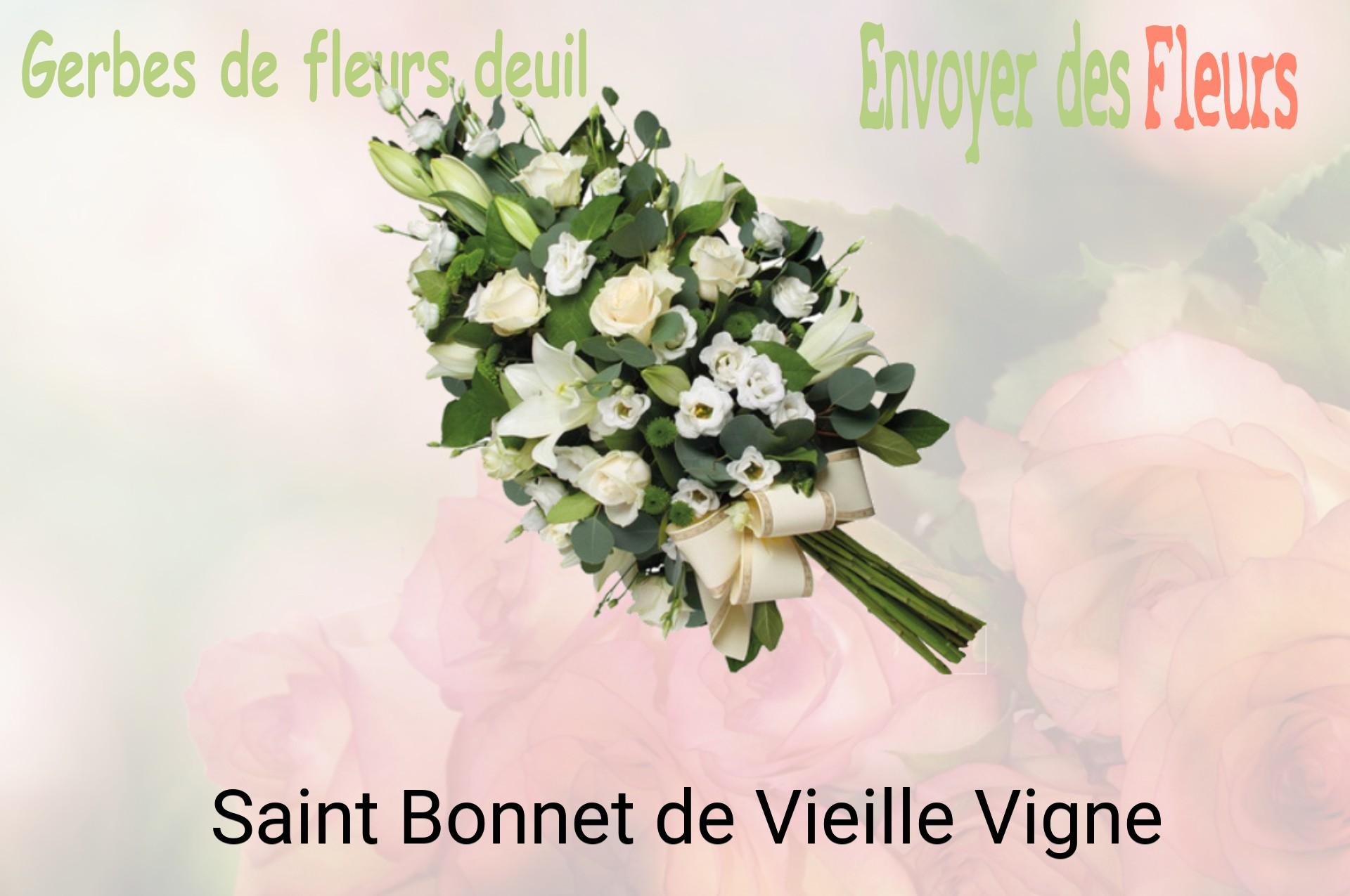 Gerbe de fleurs de deuil livrée à Saint-Bonnet-de-Vieille-Vigne